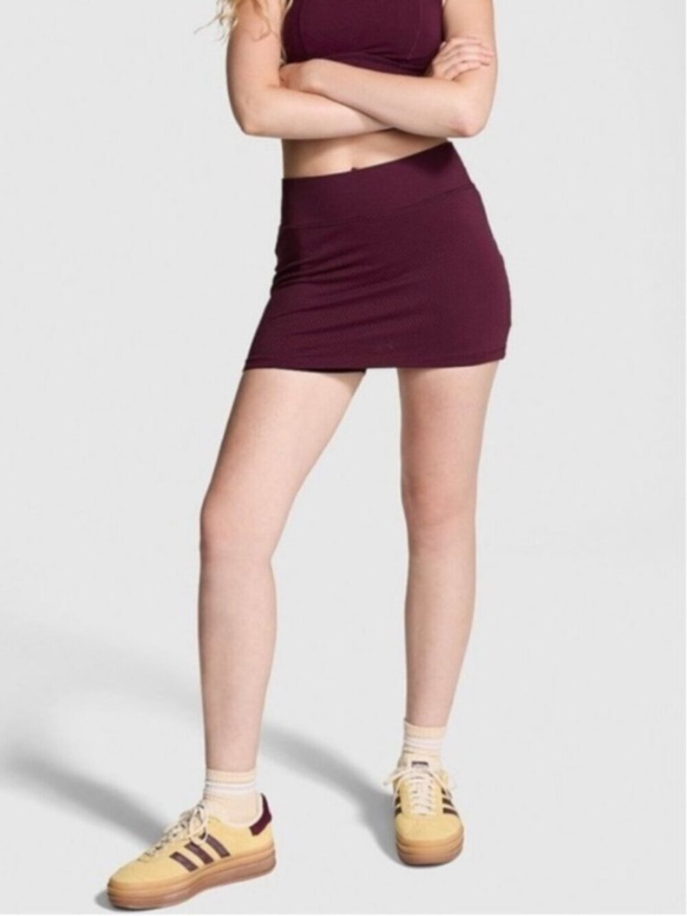 NWT Victoria's Secret PINK Women's Purple Soft Seamless Drapey Skort Size XL